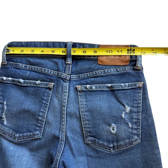 MOUSSY Vintage Distressed Lancaster Skinny Dark Blue Denim Jeans SZ 25 - Picture 13 of 13